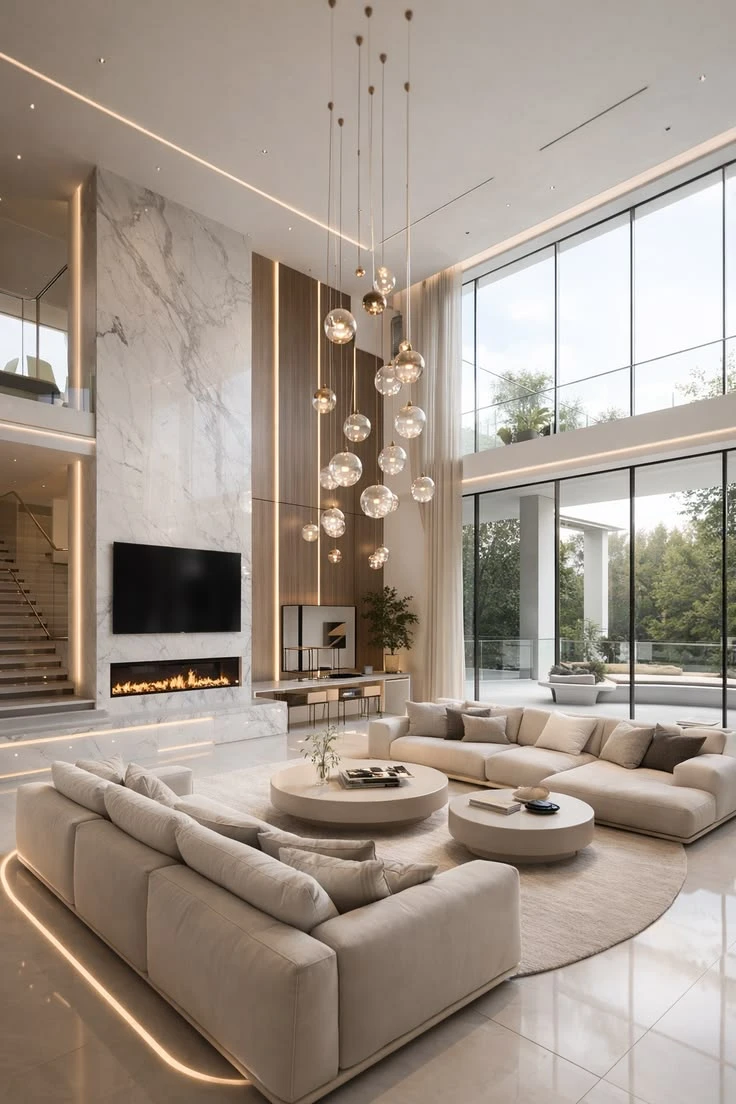 Salon dekorasyonu ve aydınlatma